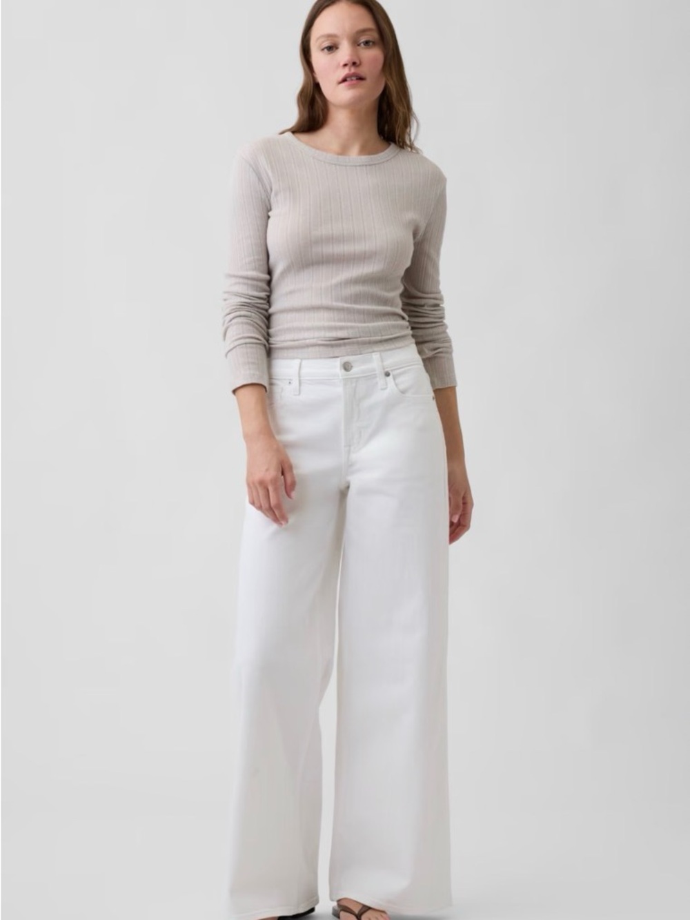 GAP High-Rise Wide-Leg Jeans in White